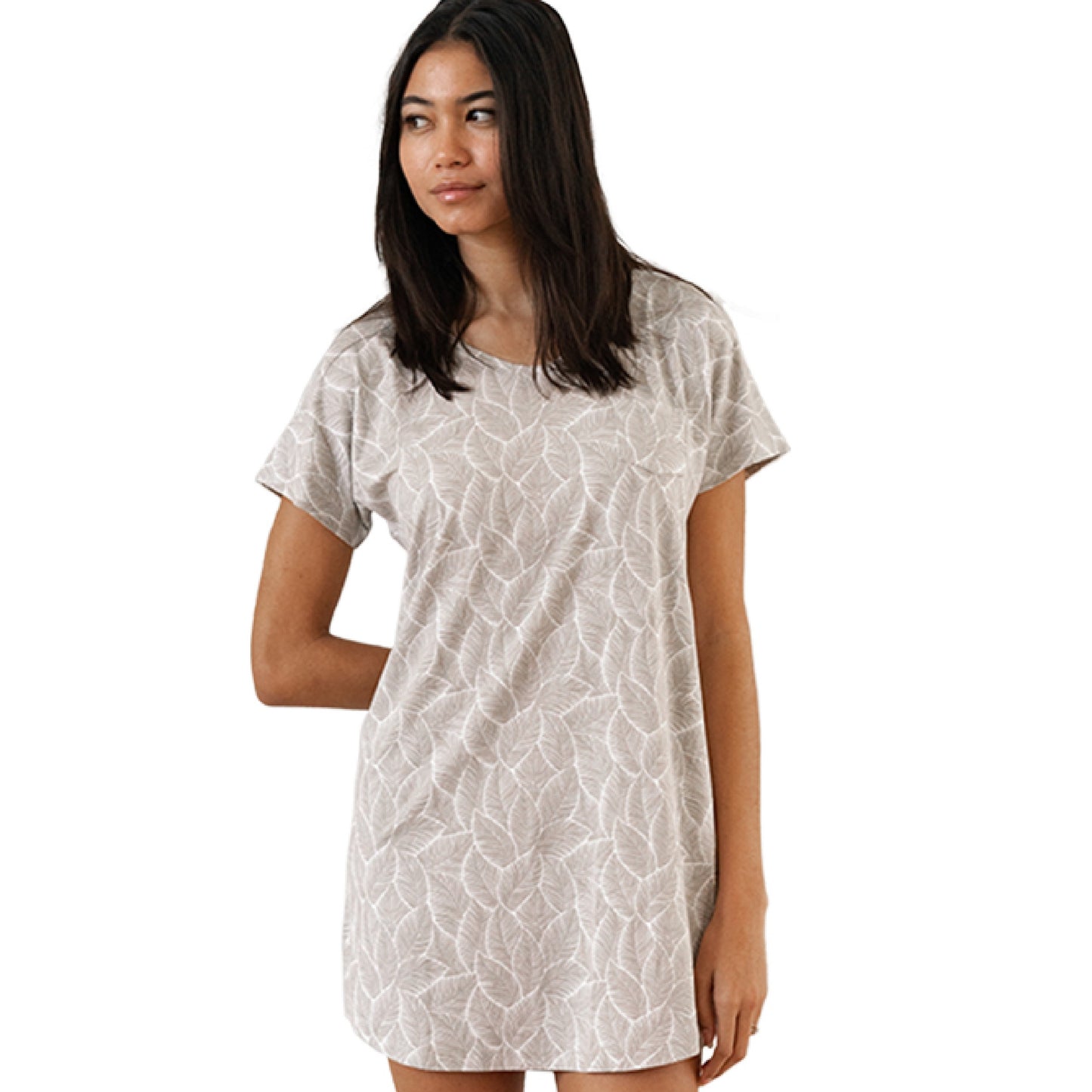 Cariloha - Women's V-Neck Sleep Shirt - Coastal Gray - XL