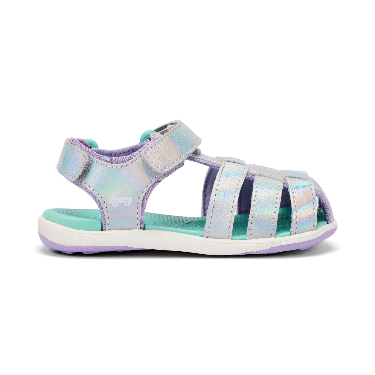 See Kai Run - Paley II Fisherman Sandal for Toddlers, Silver Shimmer, 5