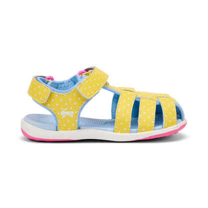 See Kai Run - Paley II Fisherman Sandal for Little Kids, Yellow/Blue, 11