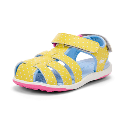 See Kai Run - Paley II Fisherman Sandal for Toddlers, Yellow/Blue, 7