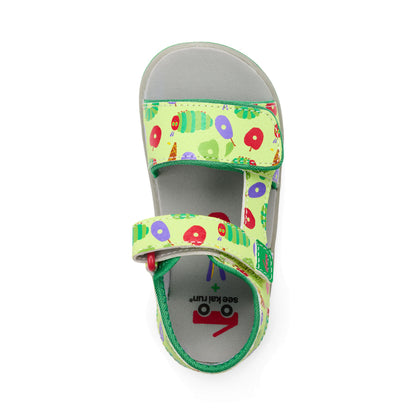 See Kai Run - Jetty III Sandal for Toddlers, Green/The Very Hungry Caterpillar‚Ñ¢, 4