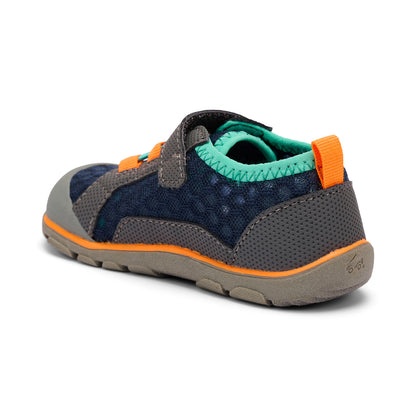 See Kai Run - Anker Water Shoe for Toddlers, Blue/Orange, 4