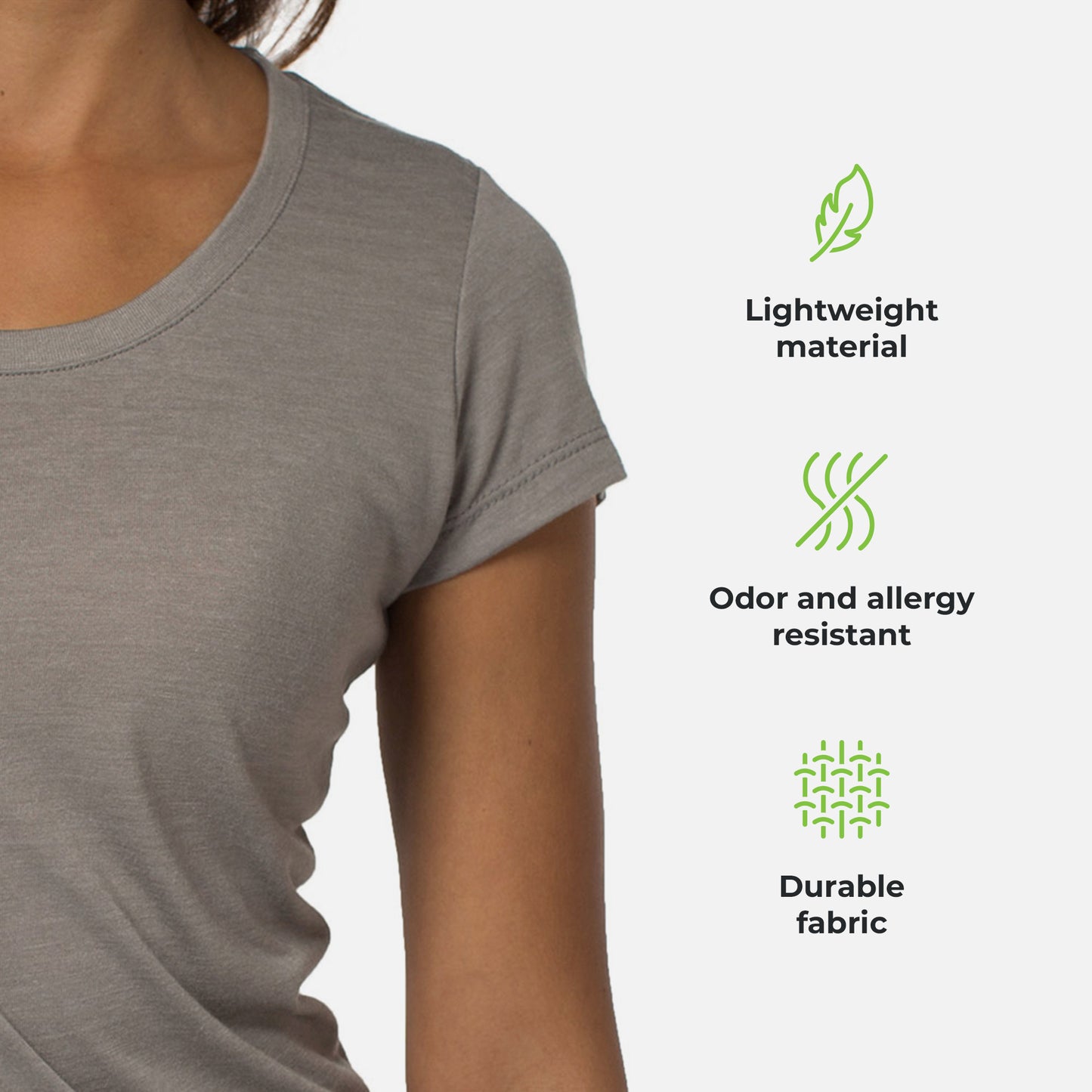 Cariloha Bamboo Scoop Tee - Moisture Wicking Scoop Neck Tee for Women - Small - Gray