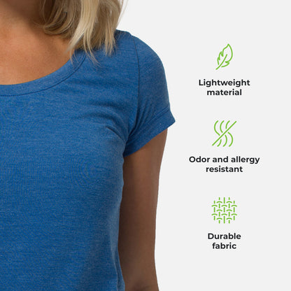 Cariloha Bamboo Scoop Tee - Moisture Wicking Scoop Neck Tee for Women - XX-Large - Reef Blue
