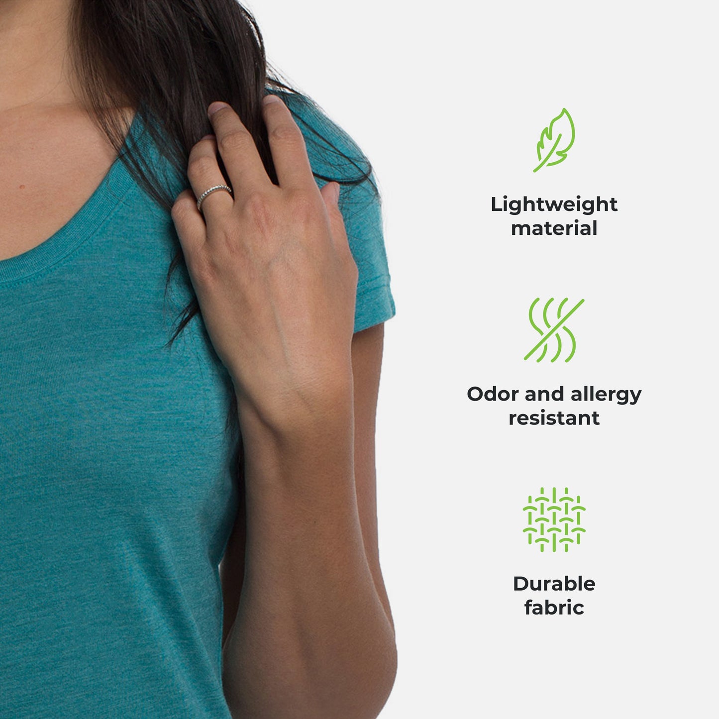Cariloha Bamboo Scoop Tee - Moisture Wicking Scoop Neck Tee for Women - X-Large - Tropical Teal