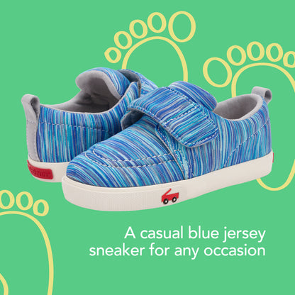 See Kai Run - Wyatt Sneaker for Little Kids, Blue Jersey, Toddler 9
