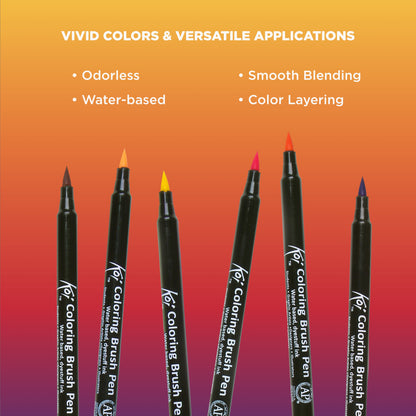 Sakura XBR-24SA 24-Piece Koi Assorted Coloring Brush Pen Set
