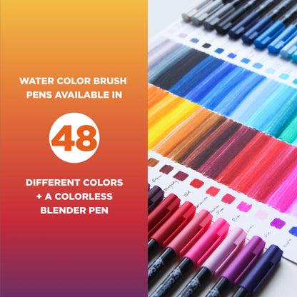 Koi Sakura XBR-48SA Assorted Coloring Brush Pen Set, Multicolor, 48-Piece