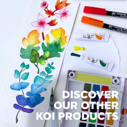 Sakura XBR-6SA 6-Piece Koi Coloring Brush Pen Set, Gray