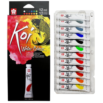Sakura KOI WTRCLR 12ML P, 12 Colors
