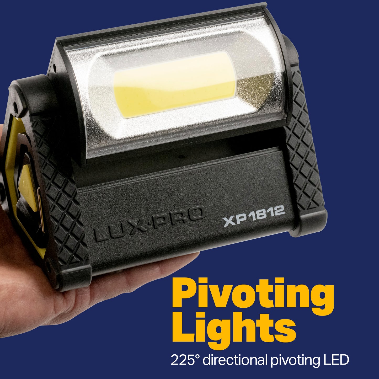 LUXPRO Pro Series 1050 Lumen Directional Pivoting Work Light - Battery Powered Work Light for Up to 35 Hours of Use - Portable Light for Camping, Garage, and More