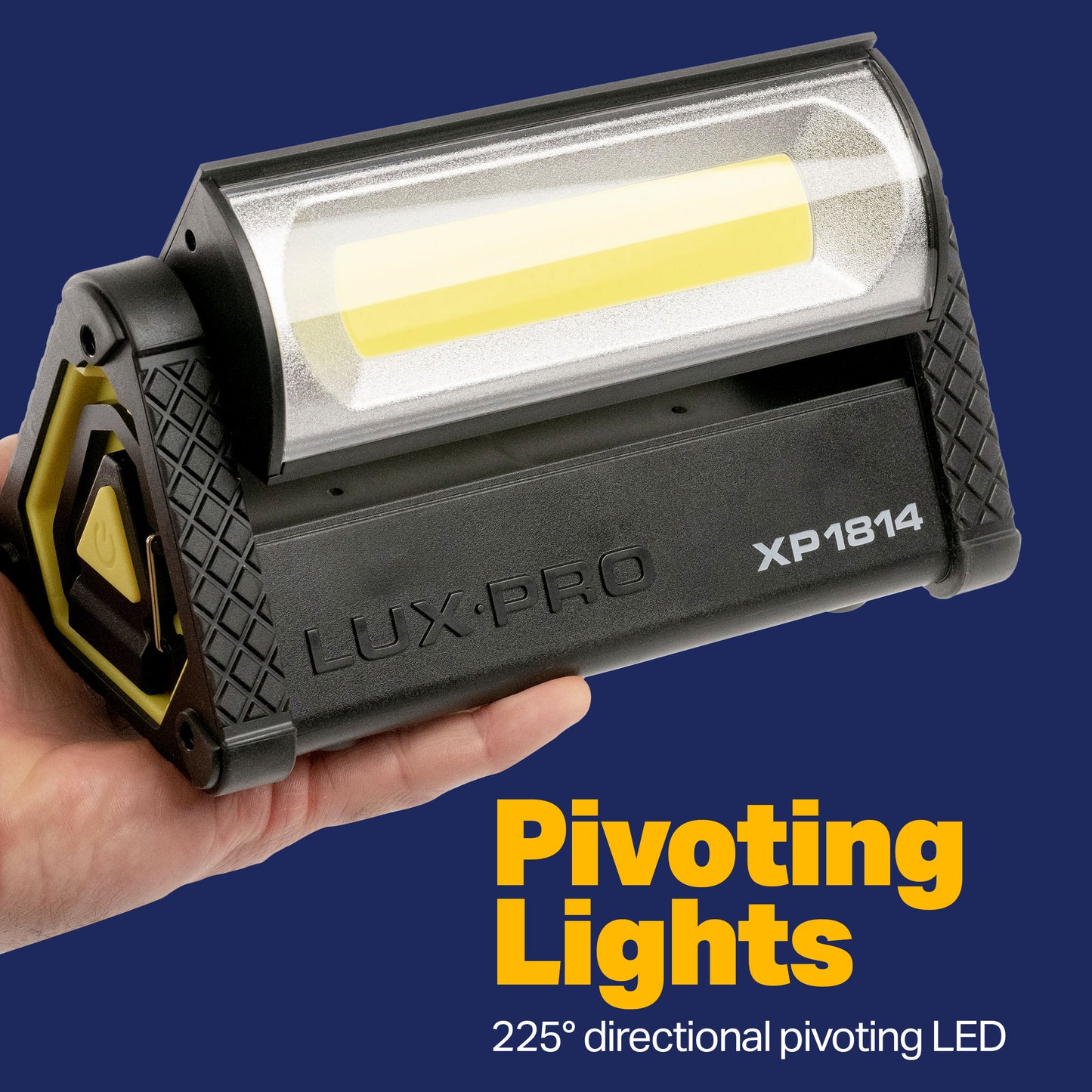 LUXPRO Pro Series 1300 Lumen Directional Pivoting Work Light - Battery Powered Work Light for Up to 40 Hours of Use - Portable Light for Camping, Garage, and More