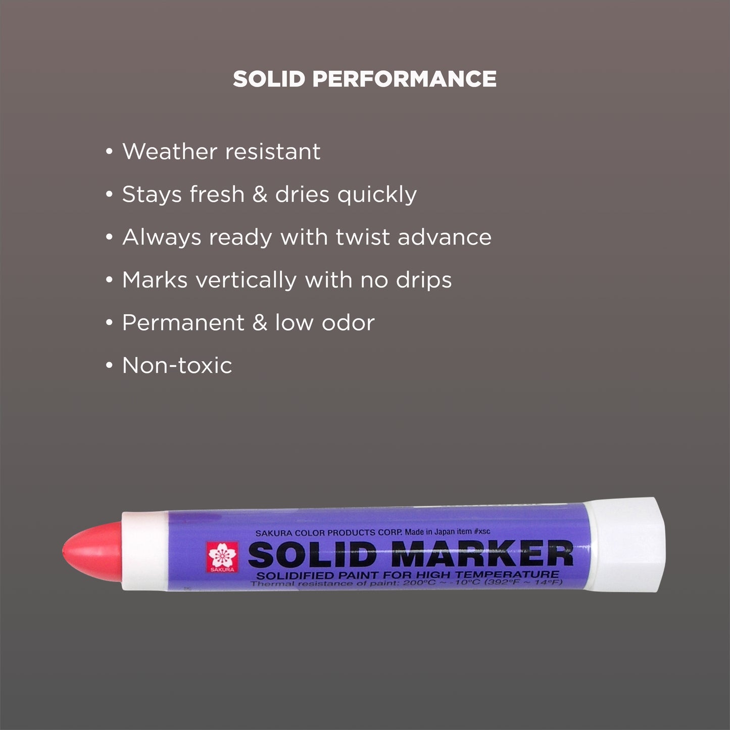 SAKURA - XSC-19 Sakura Solidified Paint Solid Marker, Red (Box of 12)