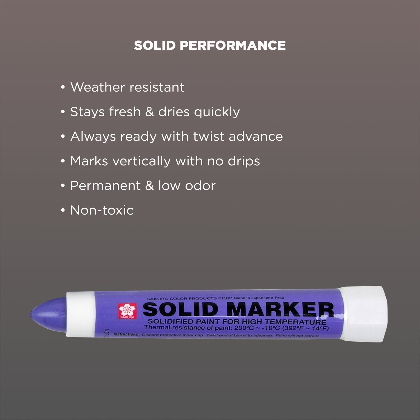 SAKURA - XSC-24 Sakura Solidified Paint Solid Marker, Purple (Box of 12)
