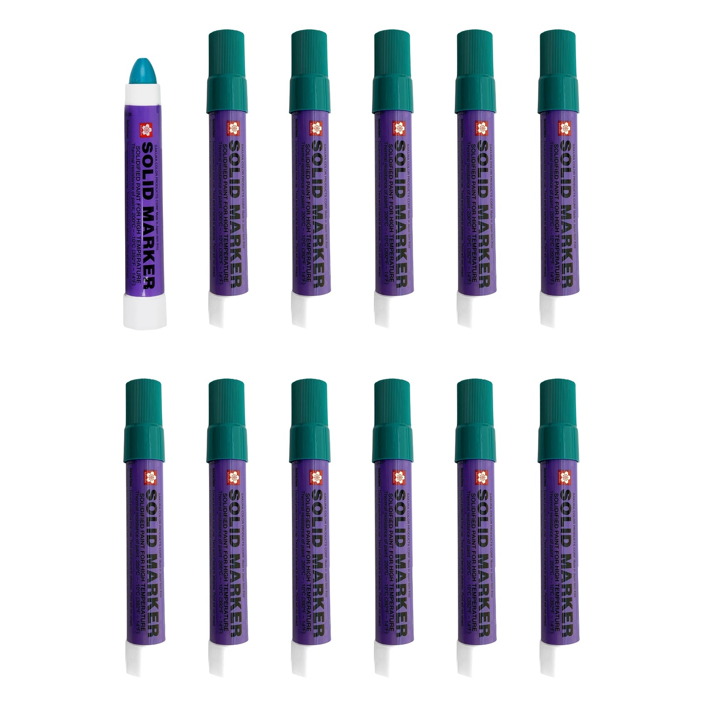 Sakura Solidified Paint Solid Marker, Green (Box of 12),XSC-29
