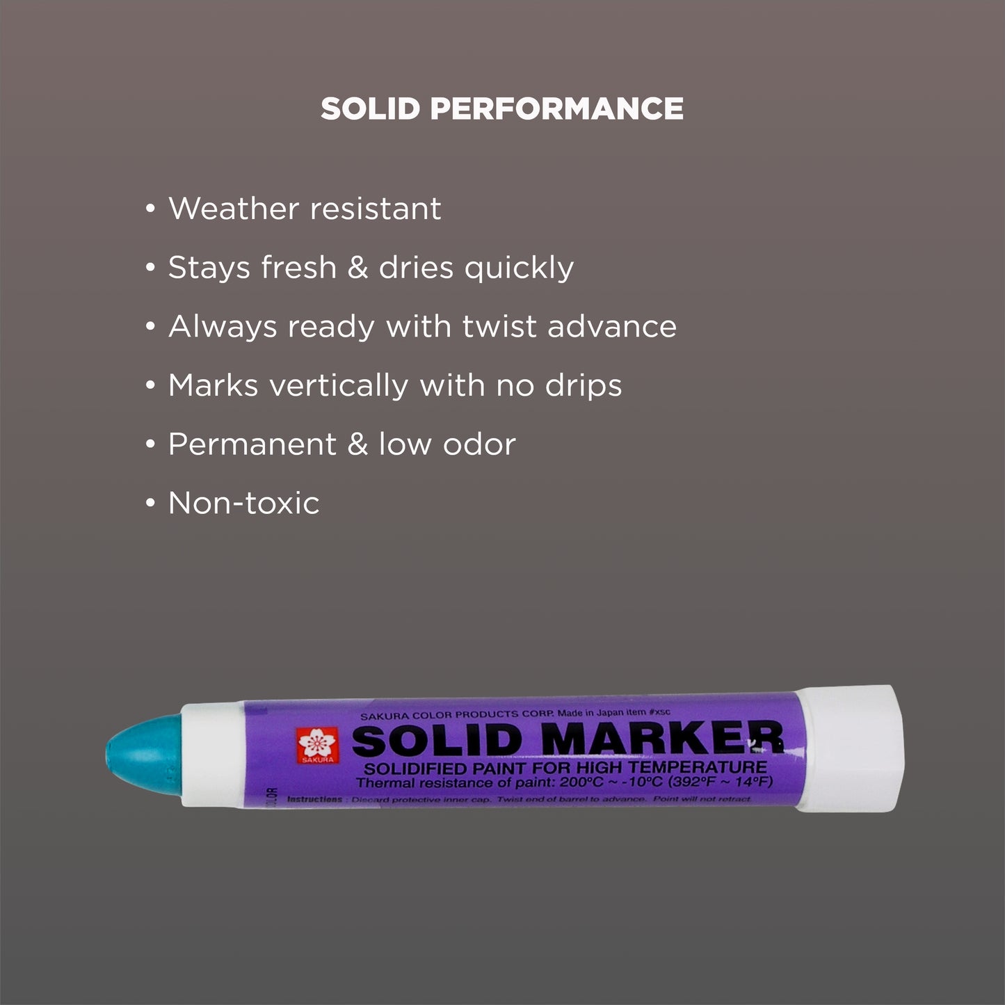 Sakura Solidified Paint Solid Marker, Green (Box of 12),XSC-29