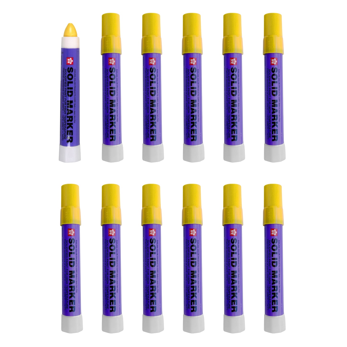 SAKURA - XSC-3 Sakura Solidified Paint Solid Marker, Yellow (Box of 12)