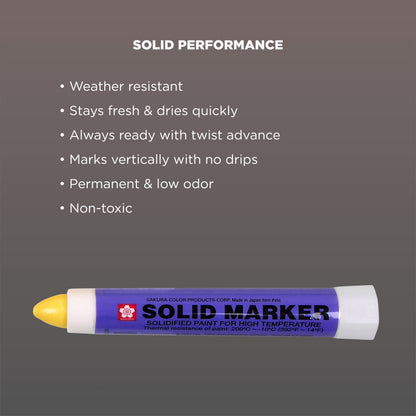 SAKURA - XSC-3 Sakura Solidified Paint Solid Marker, Yellow (Box of 12)