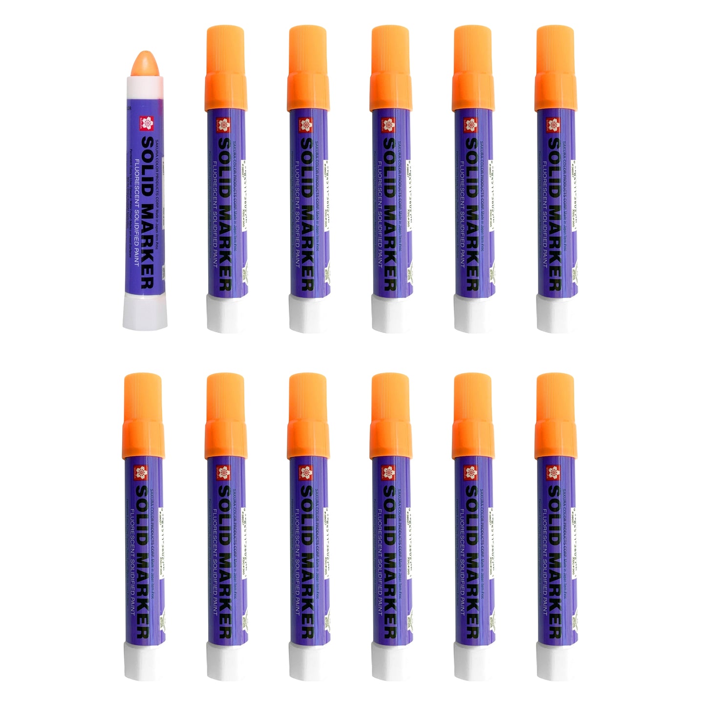 SAKURA - XSC-305 Sakura Solidified Paint Solid Marker, Fluorescent Orange (Box of 12)