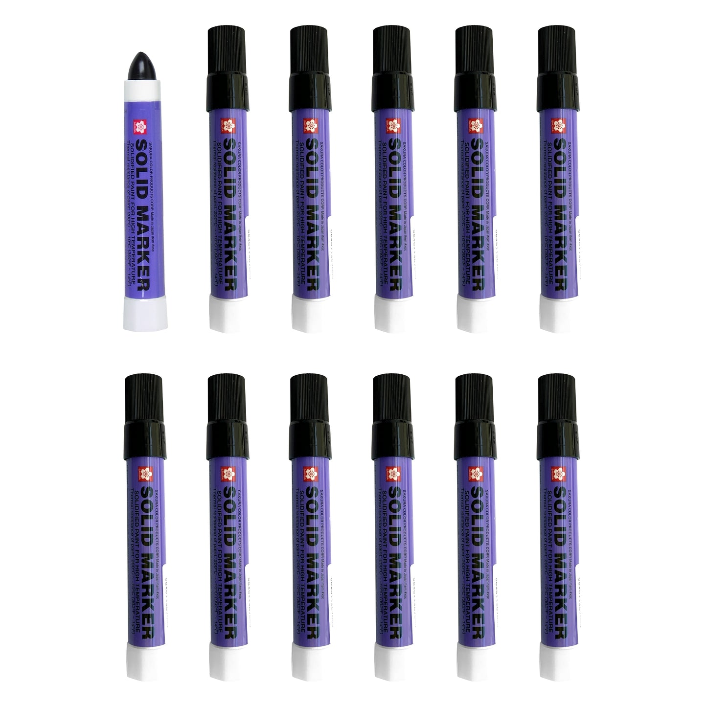 SAKURA - XSC-49 Sakura Solidified Paint Solid Marker, Black (Box of 12)