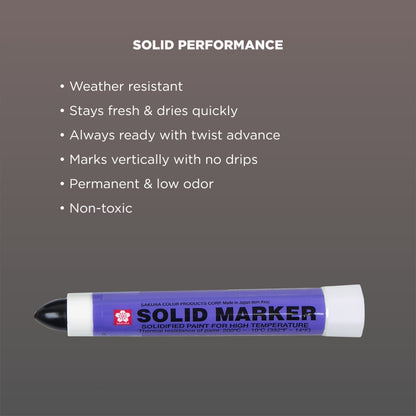 SAKURA - XSC-49 Sakura Solidified Paint Solid Marker, Black (Box of 12)