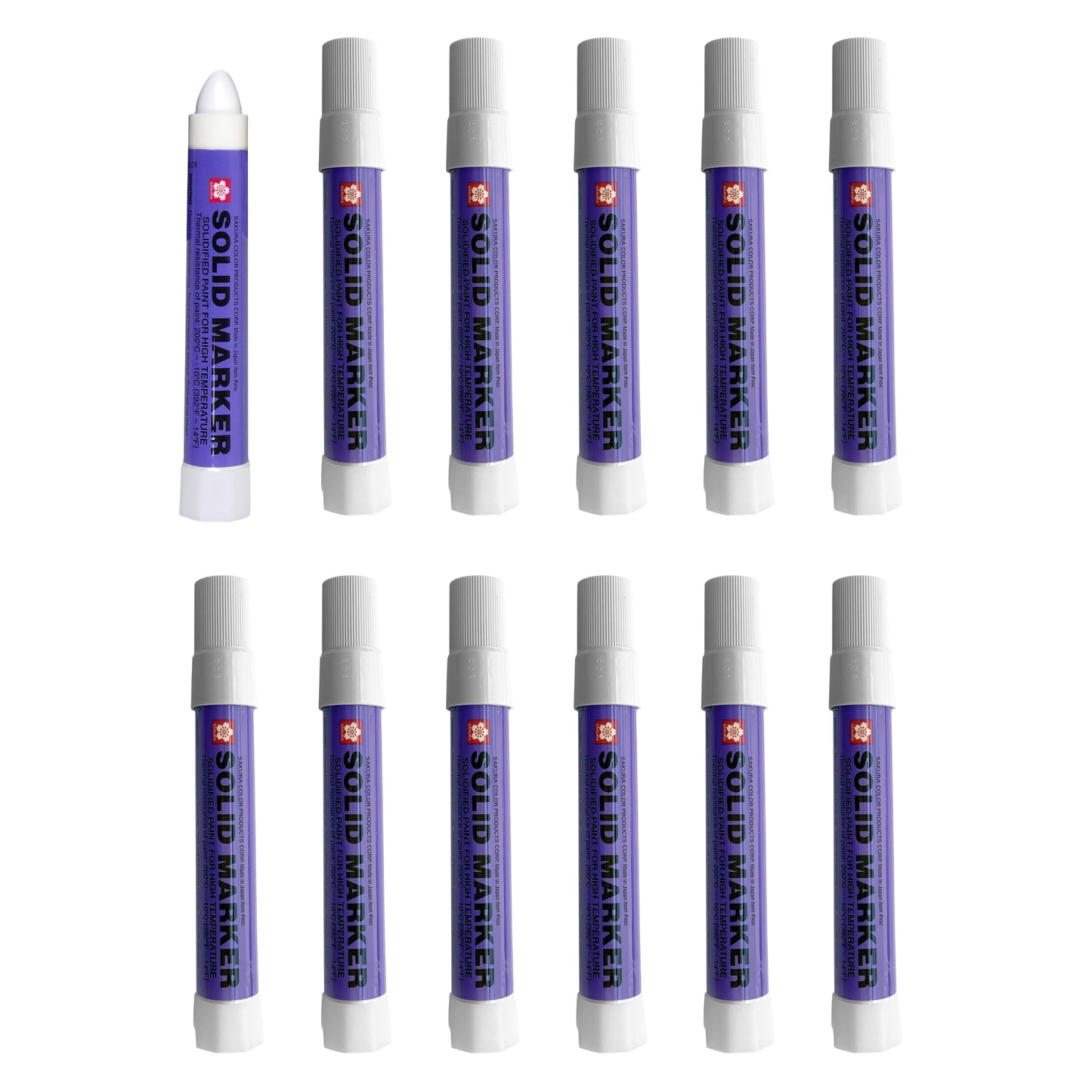 Sakura Solidified Paint Solid Marker, White (Box of 12),XSC-50