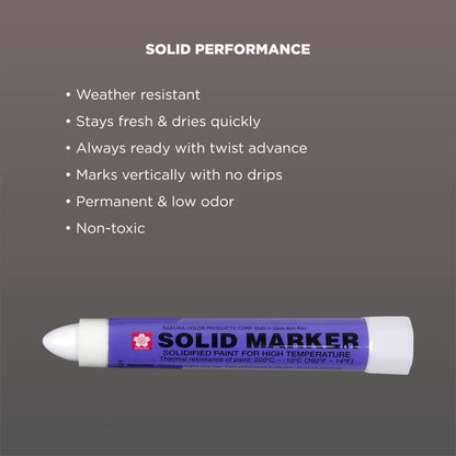 Sakura Solidified Paint Solid Marker, White (Box of 12),XSC-50
