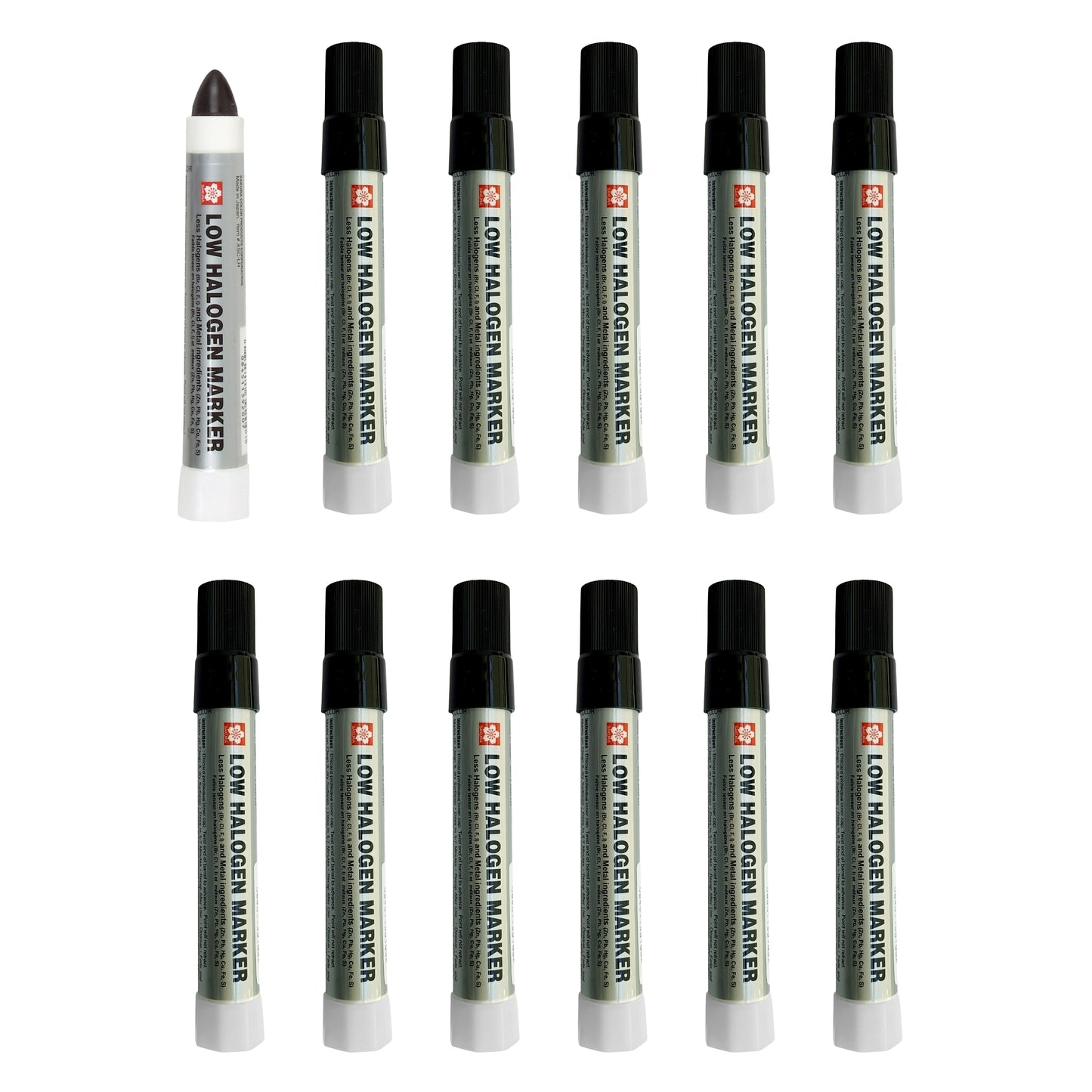 Sakura Solidified Paint Low Halogen Marker, Black (Box of 12)