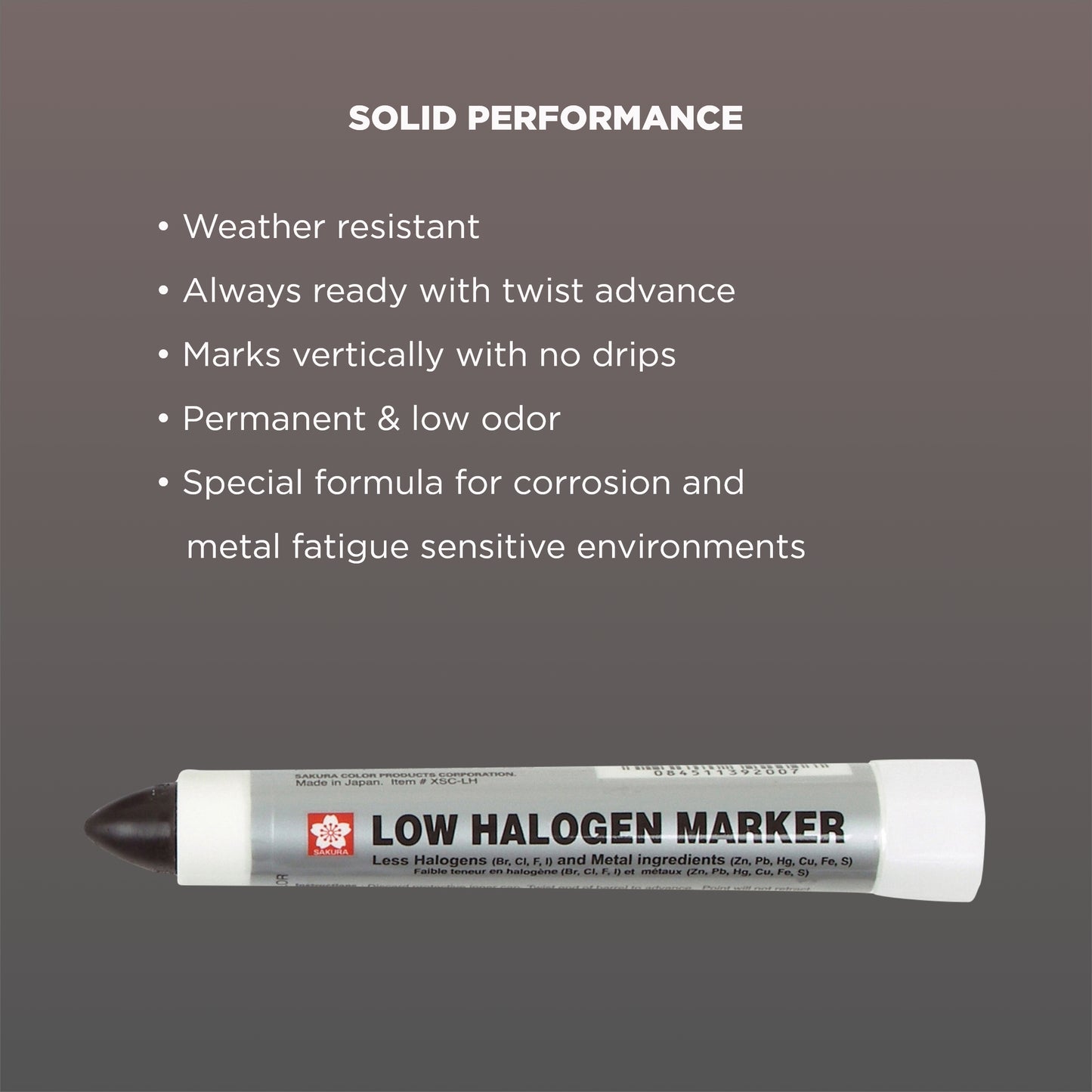 Sakura Solidified Paint Low Halogen Marker, Black (Box of 12)