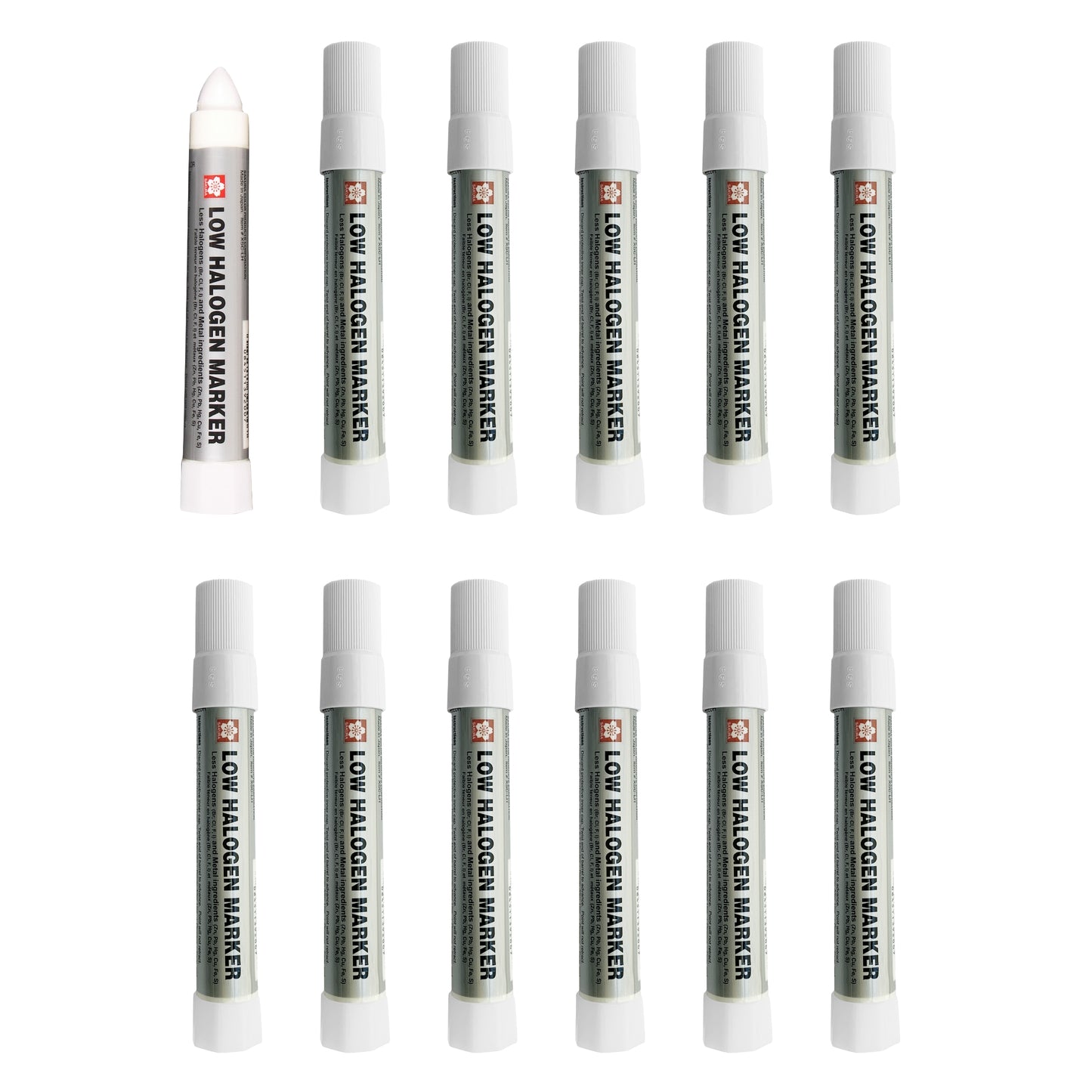 Sakura Solidified Paint Low Halogen Marker, White (Box of 12)