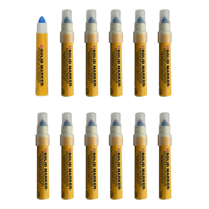 Sakura XSCM-T-36 Blue Solidified Paint Low Temperature Slim Solid Marker, Mini-Barrel, -40 to 212 Degree F, 10 mm Push-Up Tip (Pack of 12)