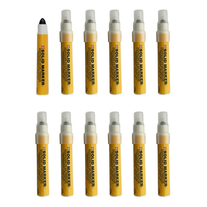 SAKURA Solid Marker, Solidified Paint, Low Temperature, Mini-Barrel Black 12Pack