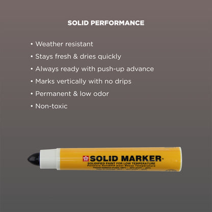 SAKURA Solid Marker, Solidified Paint, Low Temperature, Mini-Barrel Black 12Pack