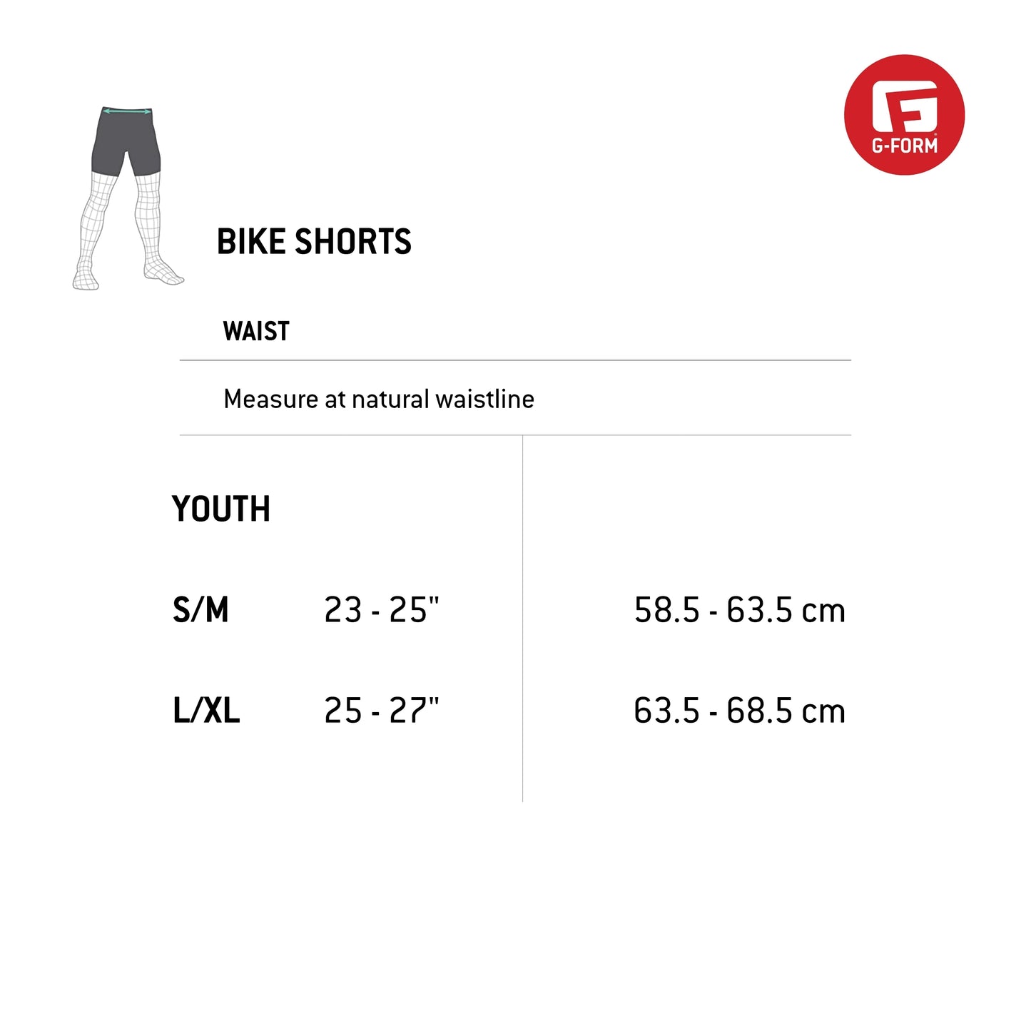 G-Form Youth Pro-X3 Bike Liner - Dirt Bike and Mountain Bike Sports Shorts - Black, Youth S/M