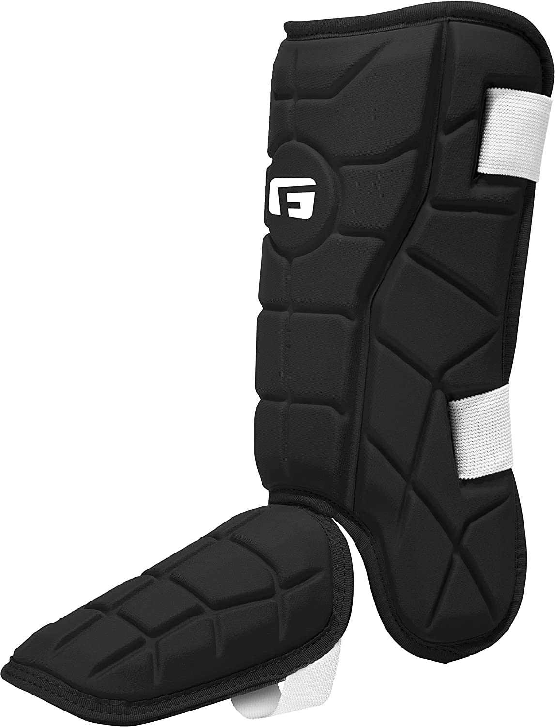 G-Form Youth Elite Batter's Leg Guard - Baseball Leg Guard with Adjustable Straps - RH Hitter, Black, Youth