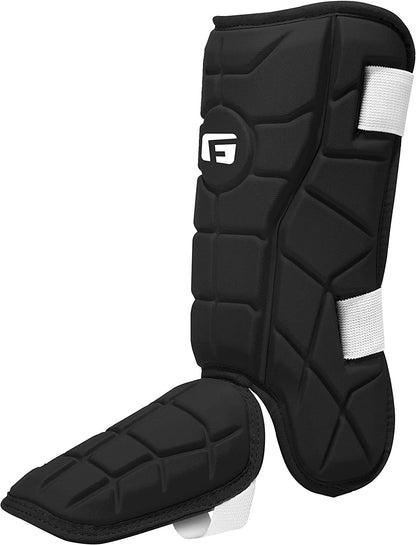 G-Form Youth Elite Batter's Leg Guard - Baseball Leg Guard with Adjustable Straps - RH Hitter, Black, Youth