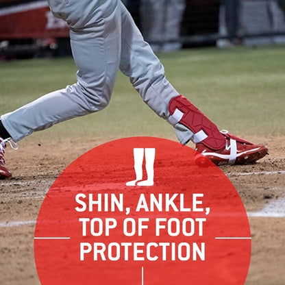 G-Form Youth Elite Batter's Leg Guard - Baseball Leg Guard with Adjustable Straps - RH Hitter, Black, Youth