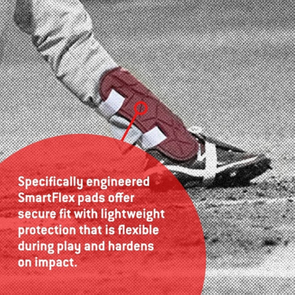 G-Form Youth Elite Batter's Leg Guard - Baseball Leg Guard with Adjustable Straps - RH Hitter, White, Youth