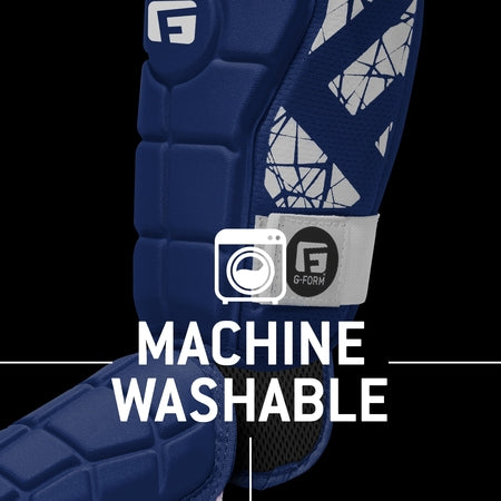 G-Form Youth Elite Batter's Leg Guard - Baseball Leg Guard with Adjustable Straps - RH Hitter, White, Youth