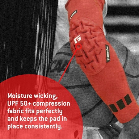 G-Form Youth Basketball Padded Compression Arm Sleeve - Arm Protectors for Basketball - Red, Youth