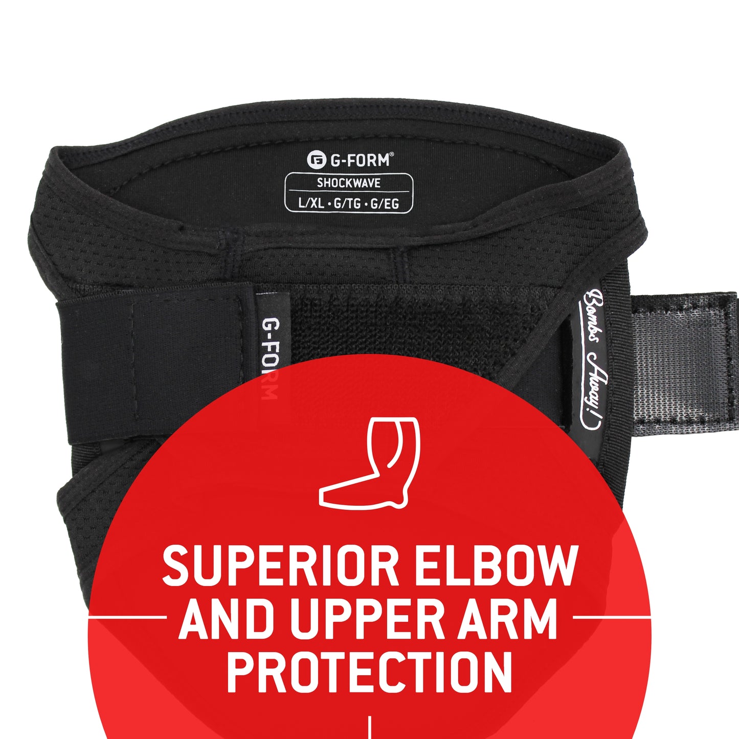 G-Form Youth Shockwave Fastpitch Elbow Guard - Softball Elbow Guard & Pad with Adjustable Straps - Neon Blue, Youth