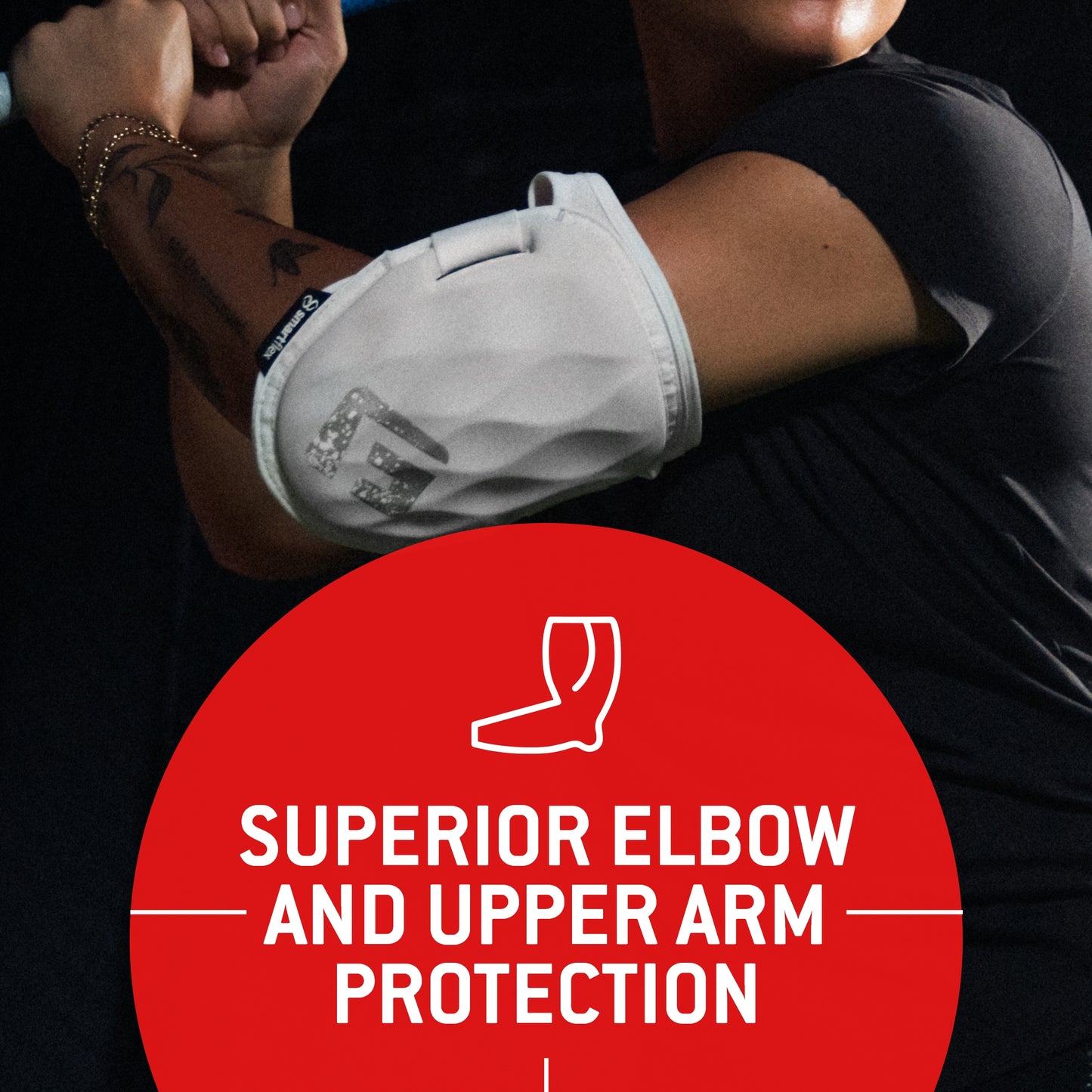 G-Form Youth Shockwave Fastpitch Elbow Guard - Softball Elbow Guard & Pad with Adjustable Straps - White, Youth