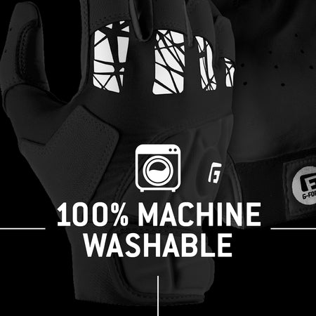 G-Form Youth Pure Contact Baseball Batting Gloves - Leather Baseball Gloves for Athletes - Black, Youth S/M