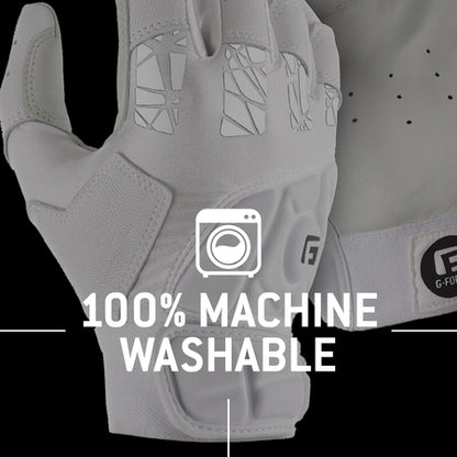 G-Form Youth Pure Contact Baseball Batting Gloves - Leather Baseball Gloves for Athletes - White, Youth S/M