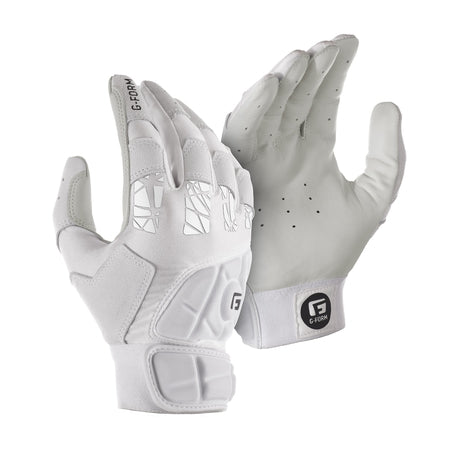 G-Form Youth Pure Contact Baseball Batting Gloves - Leather Baseball Gloves for Athletes - White, Youth L/XL