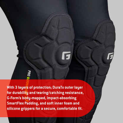 G-Form Pro Rugged 2 Extended Knee Guards, Black, Youth L/XL