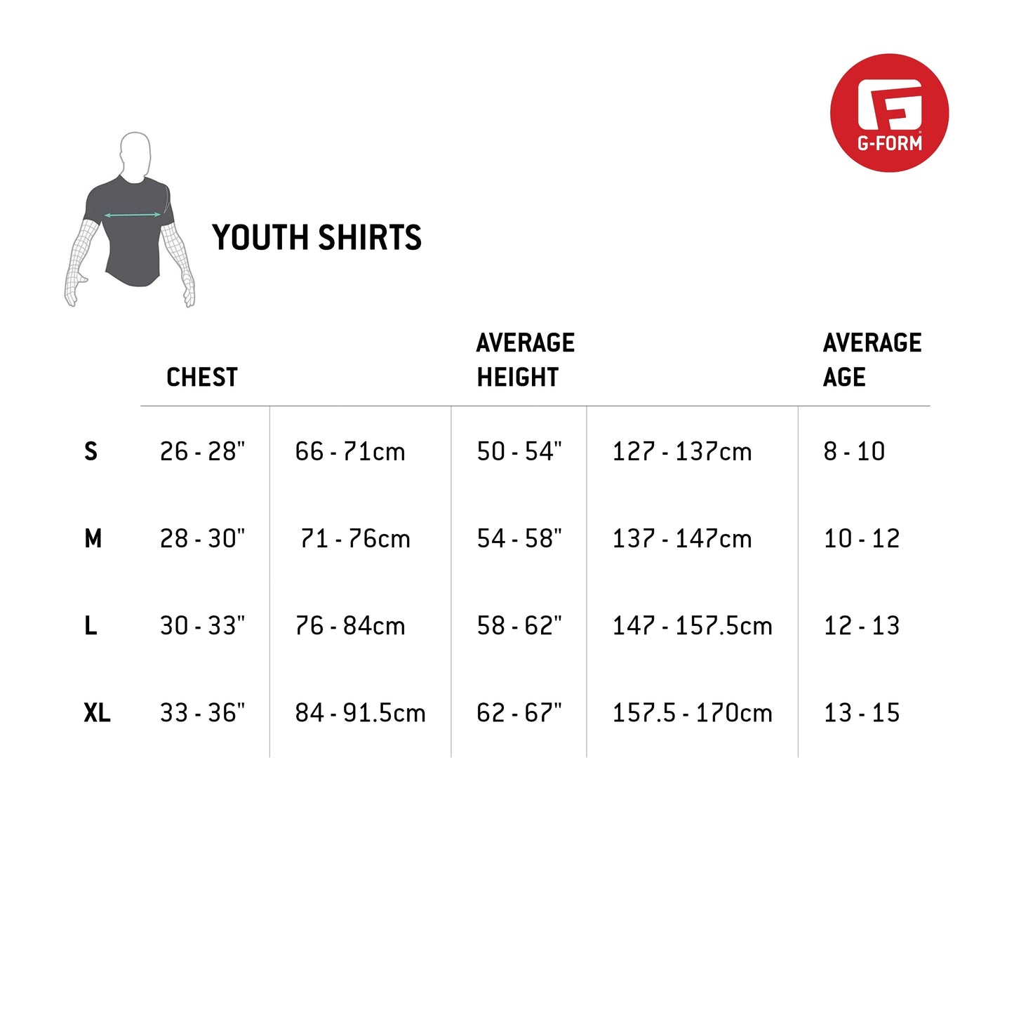 G-Form Pro-X Padded Compression Shirt, Black Logo, Youth Small