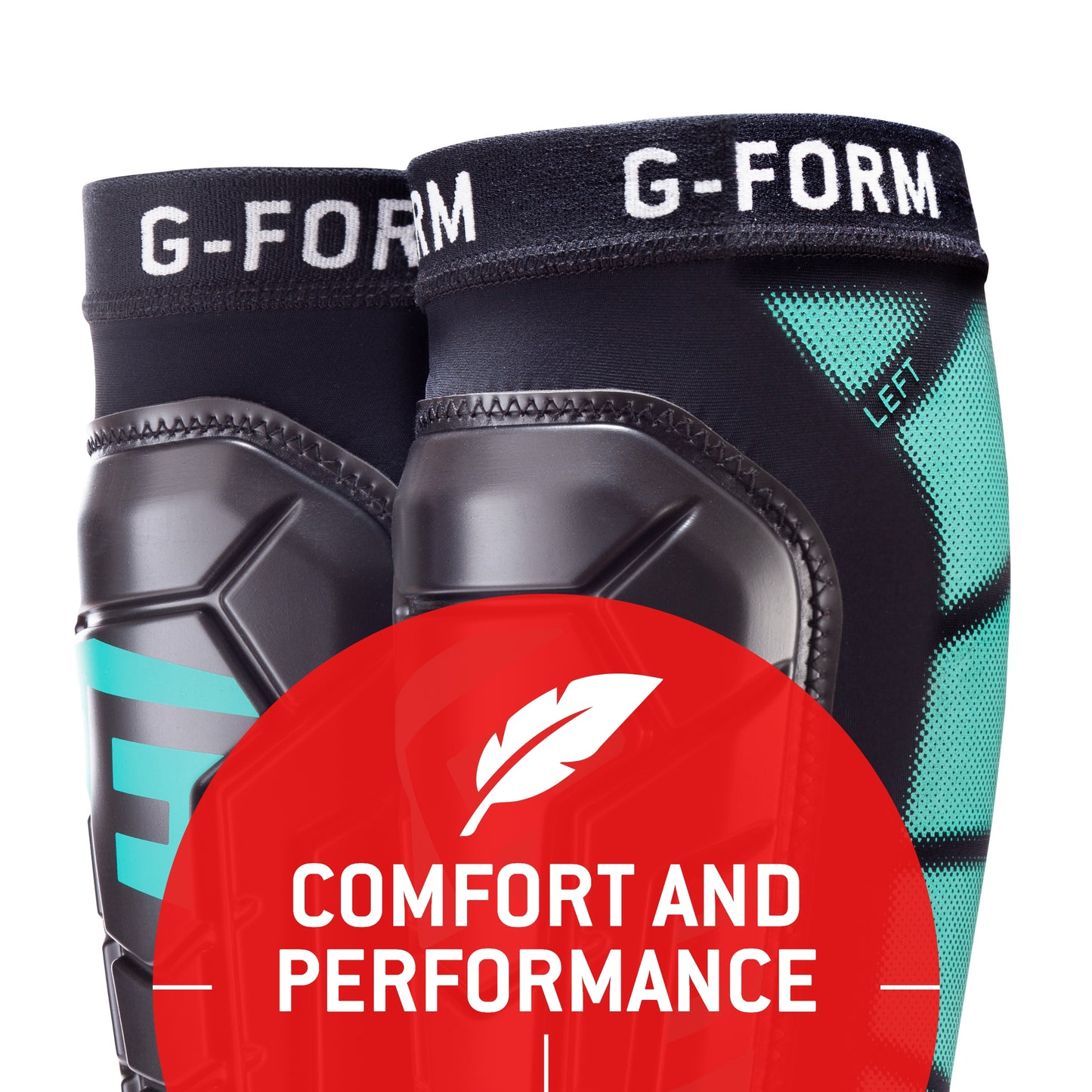 G-Form Youth Pro-S Vento Soccer Shin Guard - Black/Mint, Youth S/M