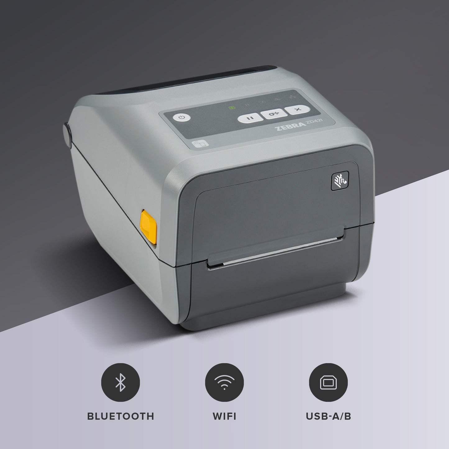 Zebra ZD421 Thermal Transfer Cartridge Desktop Printer 300 dpi Print Width 4-inch USB 802.11ac ZD4A043-C01W01EZ