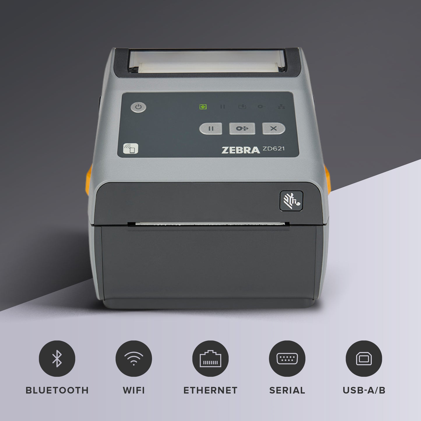Zebra ZD621 Direct Thermal Desktop Printer 203 dpi Print Width 4-inch USB Serial Ethernet 802.11ac ZD6A042-D01L01EZ